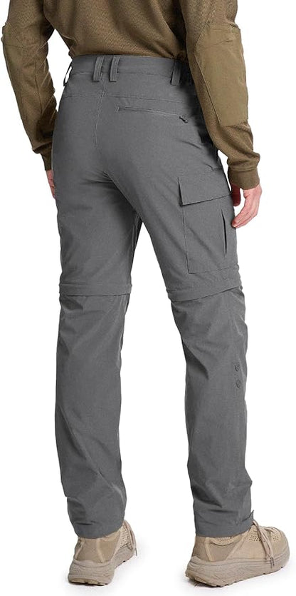 Moosehill Men's-Hiking-Pants Convertible Quick-Dry Water-Resistant Lightweight Zip-Off Outdoor with 5 Deep Pockets