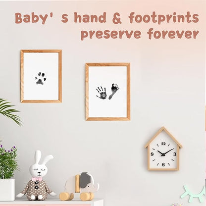 Inkless Baby Hand and Footprint Kit,Clean-Touch Ink Pad Kit,Safe No Mess Printing Infant Hand Foot Stamp,2 Pack Newborn Inkless Print Pads Best Keepsake or Gifts for Family