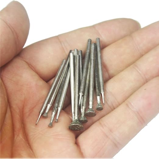 𝐋𝐮𝐨 𝐤𝐞 13 Pcs Triangle Shape Diamond Burr - 3/32'' Shank Diamond Mounted Grinding Burs Stone Carving Bits for Rotary Tools