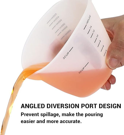 Gartful 500ml Large Silicone Measuring Cups, 2-Cup Resin Mixing & Pouring Cups for Epoxy, Resin Jewelry Making, Nonstick Reusable Craft Measuring Cups, 16 oz, Set of 2