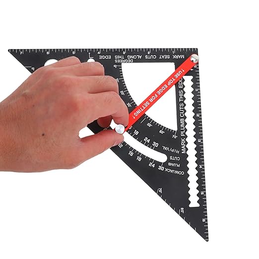 VALICLUD Adjustable Woodworking Ruler Aluminum Alloy Multifunctional Carpenter Triangular Measuring Tool with Precision Angle Scale for Accurate Measuring and Layout