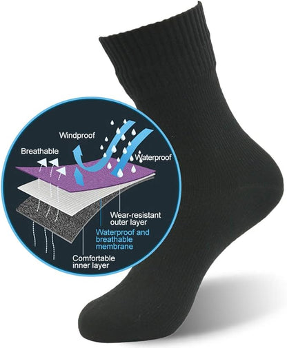 RANDY SUN Waterproof Socks, Unisex Hiking Wading Trail Running Kayaking Crew Socks