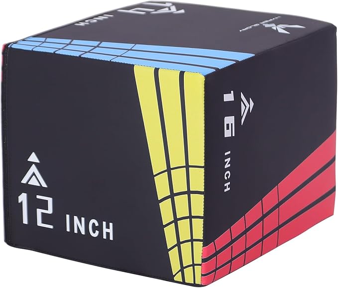 Modern-Depo 3 in 1 Plyometric Jump Box with High Density Foam | Fitness Plyo Box Jumps Height Adjustable 30/24/20, 24/20/16, 20/16/14, 1614/12 Inch for Home Gym, 440lb Weight Capacity