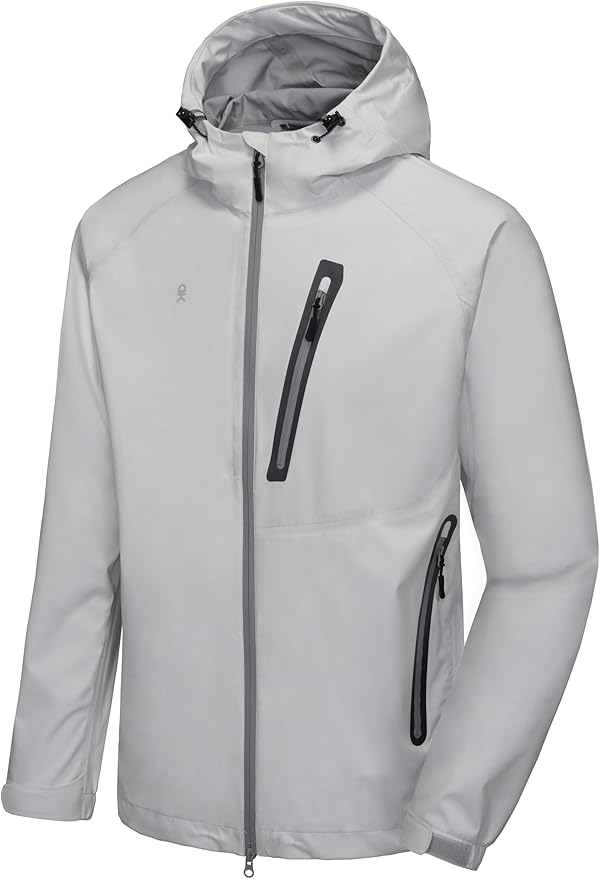 Little Donkey Andy Men's Waterproof Rain Jacket Outdoor Lightweight Rain Shell Coat for Hiking,Golf,Travel