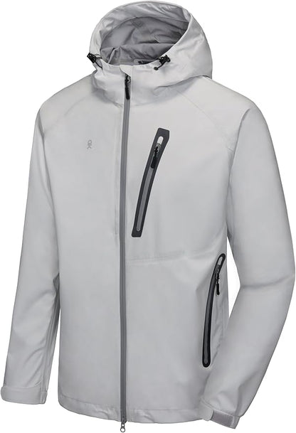 Little Donkey Andy Men's Waterproof Rain Jacket Outdoor Lightweight Rain Shell Coat for Hiking,Golf,Travel