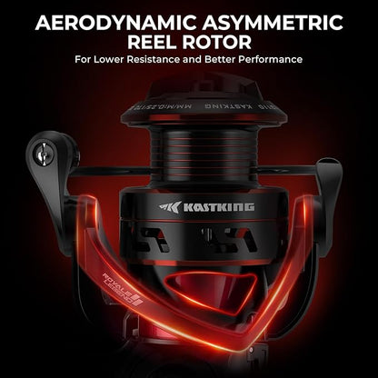 KastKing Royale Legend Fishing Reel - 5.2:1/6.2:1 Gear Ratio Spinning Reel, Up to 22 Lbs of Carbon Drag, 5+1/7+1 Stainless Steel Ball Bearings, Graphite Frame, Asymmetric Spinning Reel Rotor Design