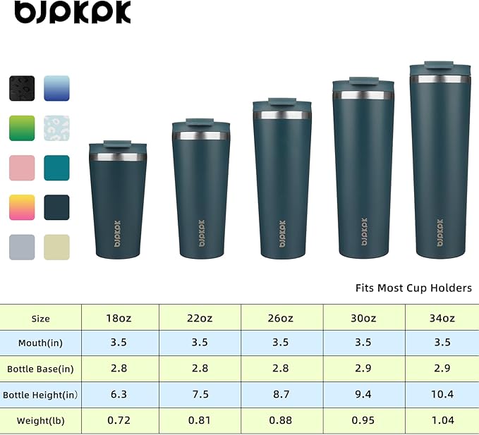 BJPKPK 18oz Stainless Steel Insulated Tumbler With lid And Straw Travel Coffee Thermal Tumblers Cup For Women And Men,Navy Blue