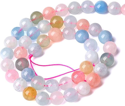 10MM 38PCS Natural Stone Morganite AAA Grade Quartz Beads for Jewelry Making DIY Bracelet