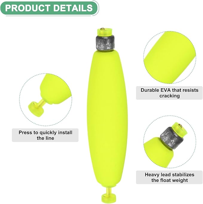 Fishing Bobbers Floats, EVA Foam Weighted Bobbers for Crappie/Bluegill/Trout Bass/Catfish, Clip-on Floats Slip Corks