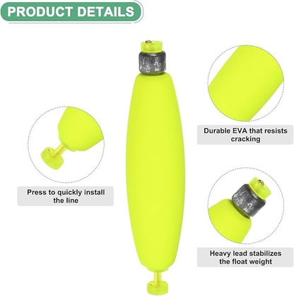 Fishing Bobbers Floats, EVA Foam Weighted Bobbers for Crappie/Bluegill/Trout Bass/Catfish, Clip-on Floats Slip Corks