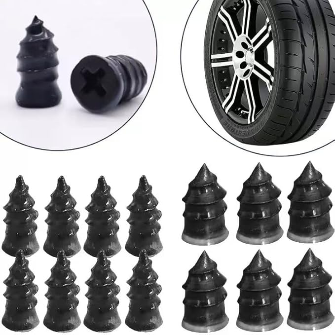 Tire Repair Nails Kit,Available in Two Sizes, 2025 New Vacuum Tire Repair Rubber Nail, Screw in Tire Repair Plugs, Fast Self-Service Tire Repair Tools for Car, Motorcycle, Truck (40pcs)