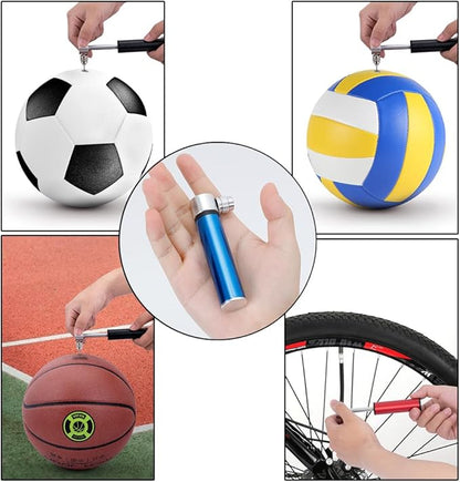 Portable Mini Bicycle Pump, Aluminium Bicycle Air Pump, Easy Inflatable, Ball Basketball Pump, 120 PSI High Pressure Air Pump, Road Pump for Road Bike, Mountain Bikes and Balls
