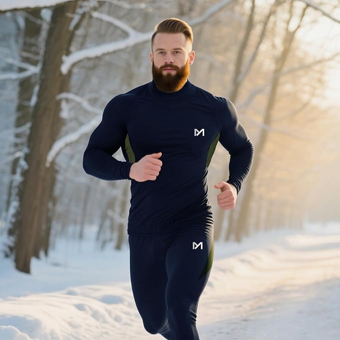 Thermal Underwear for Men, Winter Gear Long Johns Base Layer Top and Bottom Set for Skiing Running