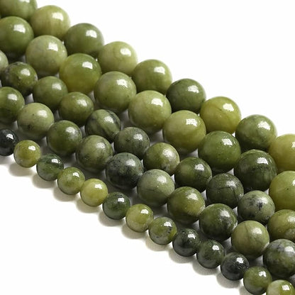 120PCS 6MM Natural Stone Chinese Green Jade Loose Beads for Jewelry Making DIY Bracelet Necklace