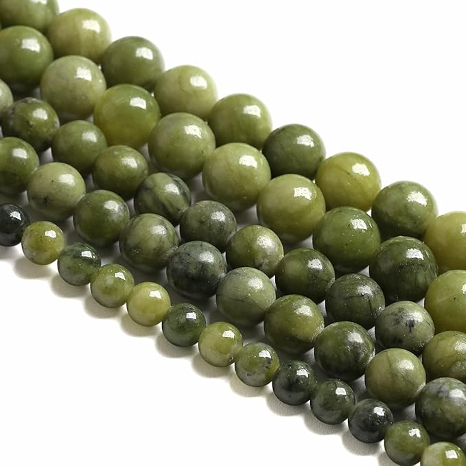 75PCS 10MM Natural Stone Chinese Green Jade Loose Beads for Jewelry Making DIY Bracelet Necklace