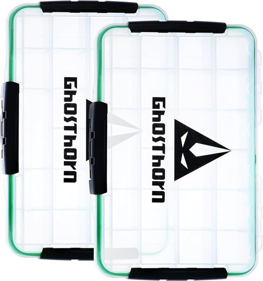 Ghosthorn Fishing Tackle Box, Waterproof 3600 and 3700 Tackle Trays, Plastic Tackle Box Organizer with Removable Dividers Storage Lure Box for Lures 1 and 4 Pack