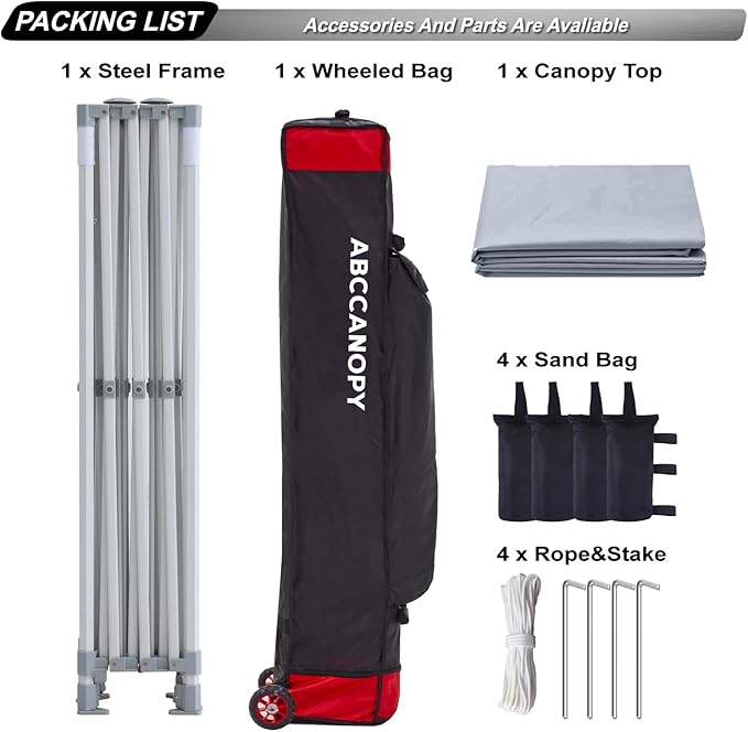 ABCCANOPY Commercial Pop Up Canopy Tent 10x15 Premium-Series, Grey