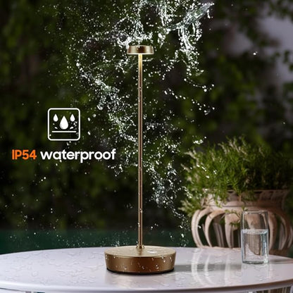 2Pack Cordless LED Table Lamp，Rechargeable Battery Operated Table Light, 3 Color Stepless Dimmable Table Lamp, Portable Table Light for Outdoor/Restaurants/Patio