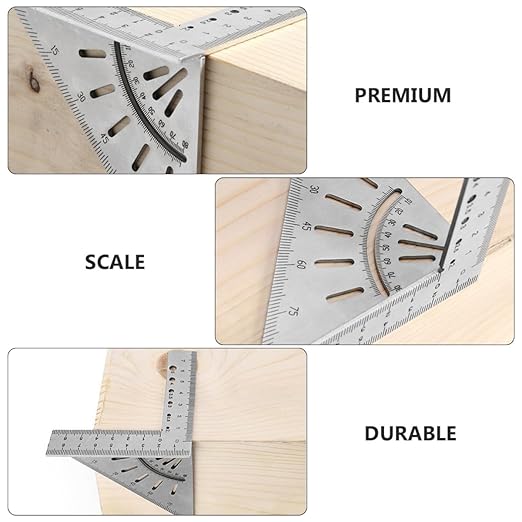Stainless Steel Woodworking Ruler for Carpentry Marking and Measuring Angle Tool for Precise Cutting and Layout Practical Carpenter Level and Marking Gauge