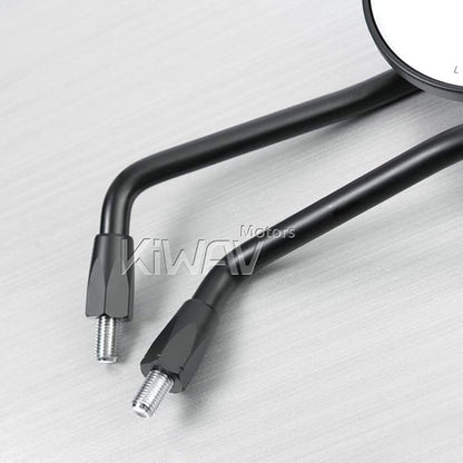KiWAV Motorcycle Mirrors Eclipse 4 Inches Round Rear View Side Aluminum Convex M10 Standard & Reverse Threads Compatible for Yamaha Ducati Bikes Pack of a Pair