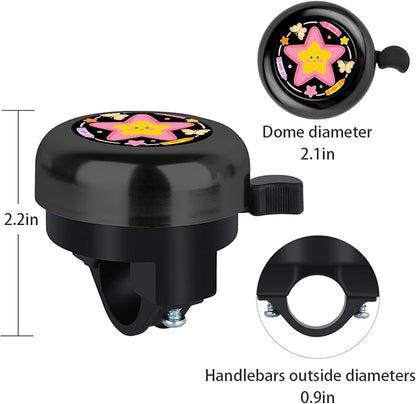 MZELQ Bicycle Bell Cute Clear Sound Adjustable Size Aluminum Bike Accessories Bell Ring for Girls Women Kids Adults