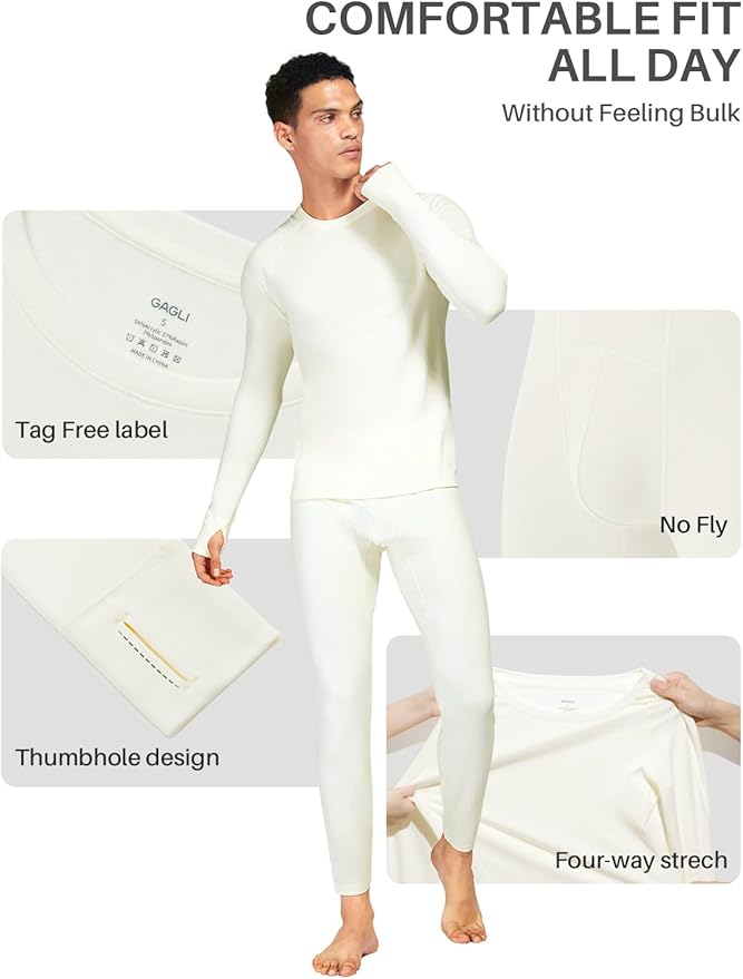 Thermal Underwear for Men: Micro-Fleece Lined Base Layer