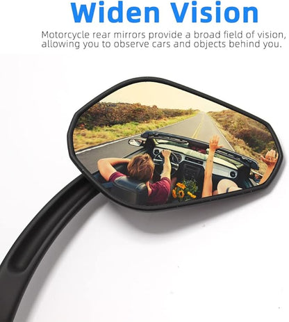 Black Sportster Mirrors for Harley Road King Street Electra Glide Dyna Softail Road Glide Motorcycle Rearview 1982-2019 2020 2021 2022