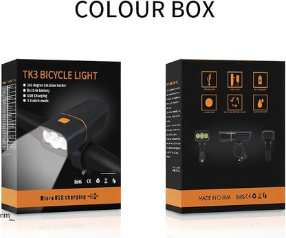 Bike Lights for Night Riding Gyhuego, Bright USB Rechargeable Front Bicycle Lights with Power Bank Function Easy to Install for Men Women Kids Road Mountain Safety Night Cycling