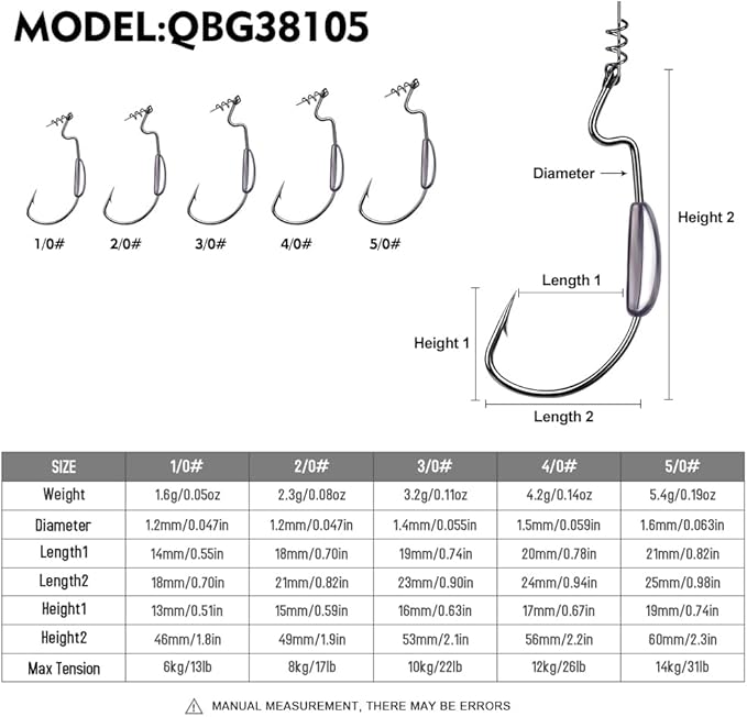 Fishing Hooks for Bass Fishing - 100pcs EWG Offset Worm Hook Texas Rig Hooks for Freshwater Saltwater Size 1/0 2/0 3/0 4/0 5/0 - Soft Lures Worms Plastics Bait Fishing Hook with Tackle Box