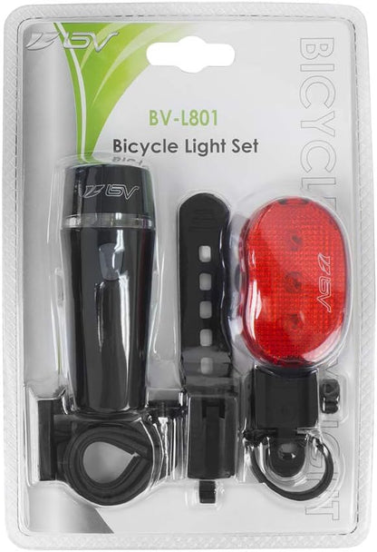BV Bike Lights, Super Bright with 5 LED Bike Headlight & 3 LED Rear, Bike Lights for Night Riding with Quick-Release, Waterproof Bicycle Light Set, Bike Accessories, Bicycle Accessories, Flashlight