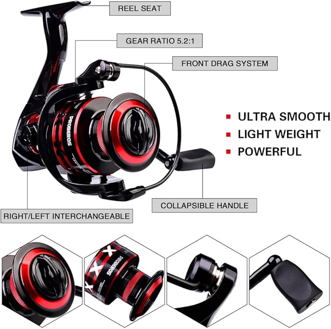 Fishing Rod and Reel Combo, 6.9ft Carbon Fiber Telescopic Fishing Pole with Spinning/Baitcasting Reel Combos, Sea Saltwater Freshwater Ice Bass Fishing Tackle Set Fishing Rods Kit