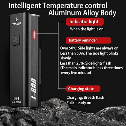 Rechargeable Bike Light Set USB Bike Headlight Bike Taillight IPX6 Waterproof 8 Modes Mountain Road Cycling Light, Bike Lights for Night Riding, Luces para Bicicleta