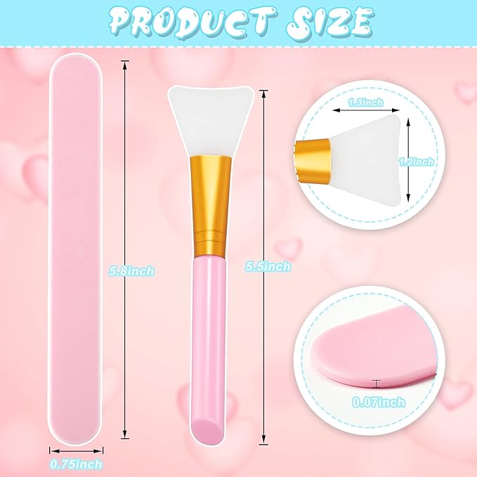 15 Pieces Reusable Stir Sticks Sets Include 12 Pieces Resin Stirring Makeup Sticks and 3 Pieces Silicone Epoxy Brushes for Mixing Resin Epoxy Liquid Facial Cover Paint Making DIY(Pink)