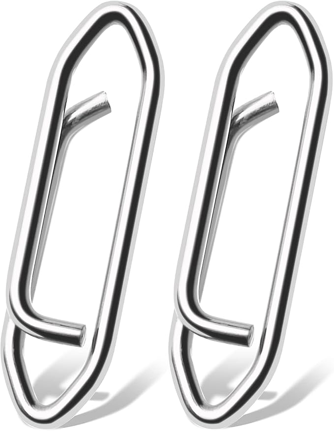 AMYSPORTS High Strength Fishing Snap Saltwater Stainless Connector Snaps Swivels Tackle Steel Power Fishing Clip Lure Quick Change White Nickel