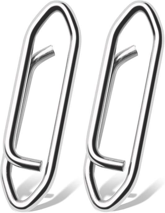 AMYSPORTS High Strength Fishing Snap Saltwater Stainless Connector Snaps Swivels Tackle Steel Power Fishing Clip Lure Quick Change White Nickel