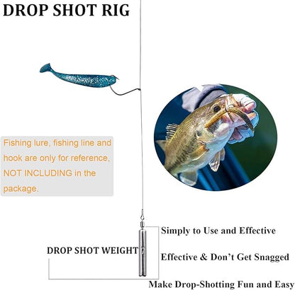 THKFISH Fishing Weights Sinkers Set, 60PCS Fishing Sinker Drop Shot Weights Kit,Drop Shot Rig Wacky Hooks for Saltwater Freshwater Bass Fishing