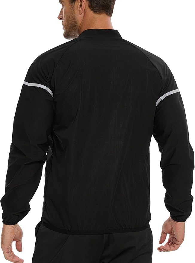 NINGMI Sauna Suit for Men Sweat - Long Sleeve Shirt Jacket Workout Body Shaper Zipper Top Slimming Fitness Trainer Gym