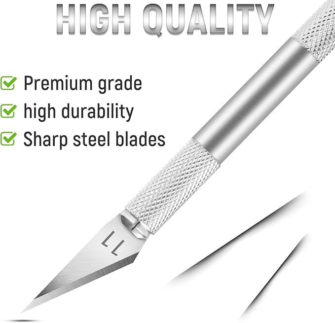 10 Pack Hobby Knife Set, Stainless Steel Craft Knife Kit for Pumpkin Carving, DIY, Art, Cutting, Stencil