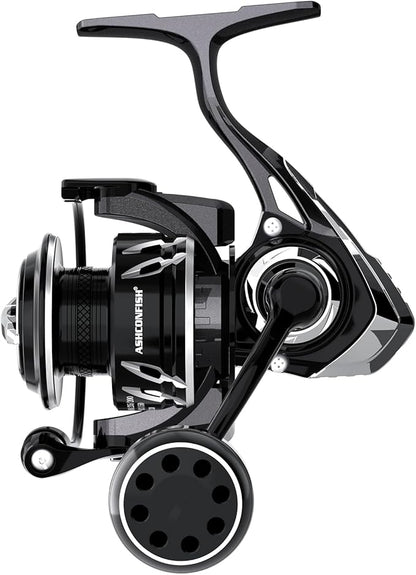 Ashconfish AK Spinning Reel -Ultra-Strong Metal Body, Over 25lbs Drag, Anti-Reverse Bearings, 8+1 Double-Shielded Stainless-Steel BB Design for Saltwater & Freshwater Fishing