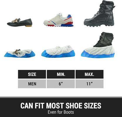 [500 Count] Hybrid Shoe Covers Disposable Non Slip Waterproof, MEGA Pack (50 Pack x 10, 500 PCS)