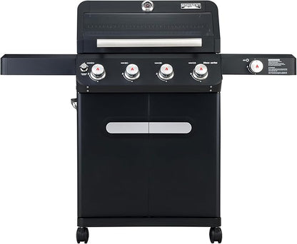 Monument Grills 4+1 Outdoor Barbecue Stainless Steel 4 Burners & 1 Side Burner Propane Gas Grill, 52,000 BTU Patio Garden Barbecue Grill with Knob Controls, Mesa425, Black