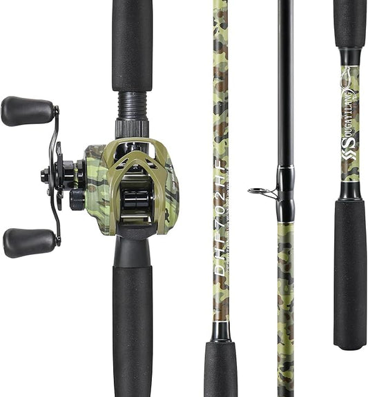 Sougayilang Fishing Pole Casting Reel Combo with Durable Rod Handle, Medium Heavy for Catfish Salmon and Steelhead- 7'0"