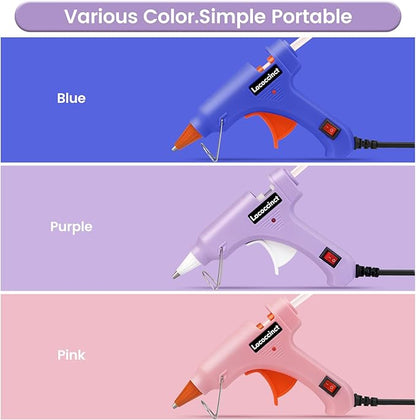 Hot Glue Gun, Mini Hot Glue Gun Kit with 30 Glue Sticks, Fast Preheating Hot Melt for School Crafts DIY Arts and Quick Home Repairs, 20w Light Purple