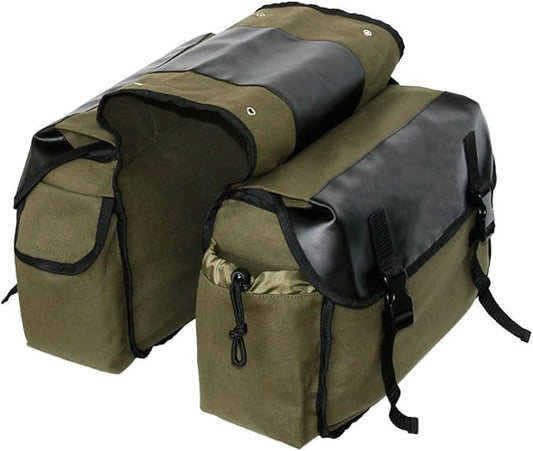 YAPJEB Bike Bags for Bicycle Rear Rack, Black Green Khaki Trunk Pannier Saddle Seat Bag Carrier for Commuter Cycling Travel(Green)
