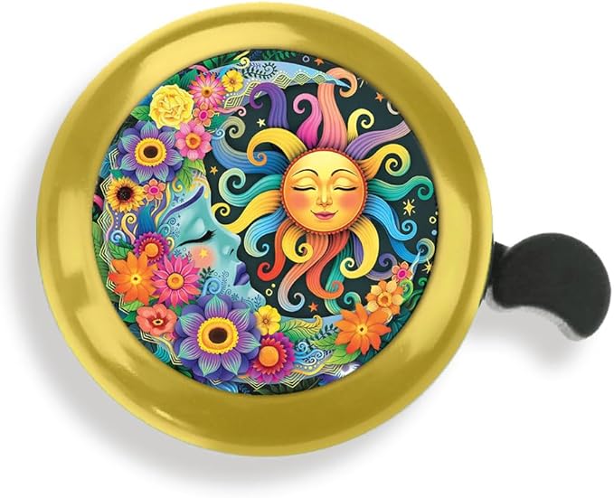 WIRESTER Gold Aluminum Round Bike Bell, Classic Ring Bicycle Bell, Bike Accessories Bell Ring for Adults Kids Girls Boys