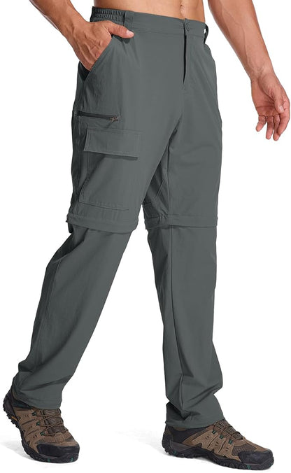 Mens Hiking Pants Convertible Quick Dry Zip Off Fishing Travel Safari Pants