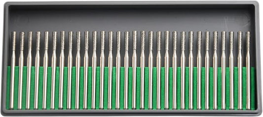 30Pcs 3mm Inverted Cone Head,3mm Shaft,Diamond Stone Abrasive Burs Burr Grit Bits for Rotary Tool Grinding Head Jewelry Lapidary Woodworking (Inverted Cone 3mm)