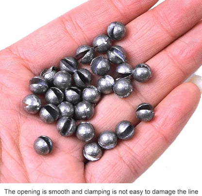 100PCS Fishing Weights Sinkers, Premium Split Shot Fishing Weights Sinkers, Round Removable Fishing Sinkers, 5 Sizes, Including 0.06/0.05/0.04/0.02/0.01ounce(Small)