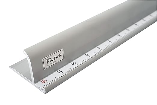 Victor 30-Inch Professional Aluminum Safety Ruler with Finger Guard Edge and Non-Slip Base - Great for Precision Cutting and Projects - Heavy-Duty Cutting Ruler for Safe Use