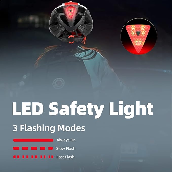 Shinmax Bike Helmet, CPSC/CPC Bike Helmet for Adult Men Women with Magnetic Goggles&Led Back Light Cycling Helmet Adjustable SM-T69